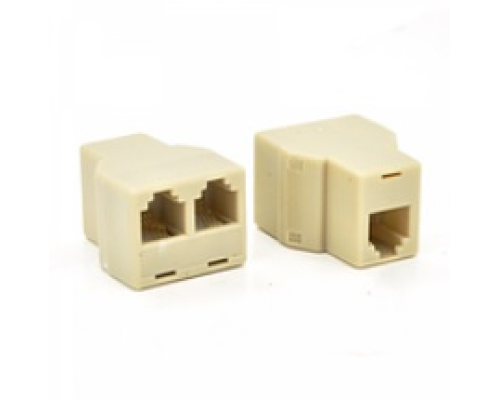 Розгалужувач RJ45 8P8C мама/2 Х мама RJ45 для розгалуження кабелю, білий, Q100 Розгалужувач RJ45 8P8C мама/2 Х мама RJ45 для розгалуження кабелю, білий, Q100