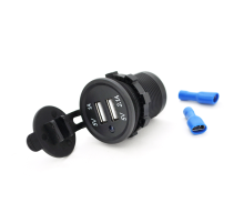 АЗУ KWG-Р15-S, 12-24V, 2x USB, 5V, Black, Box