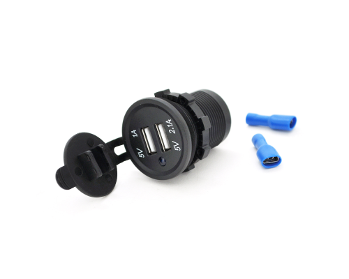 АЗУ KWG-Р15-S, 12-24V, 2x USB, 5V, Black, Box