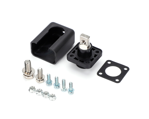 Корпусна прохідна клема 150A-A, М8-M6, 150A, 600V, ≤0,6 мОм, мідь, IP54, Black