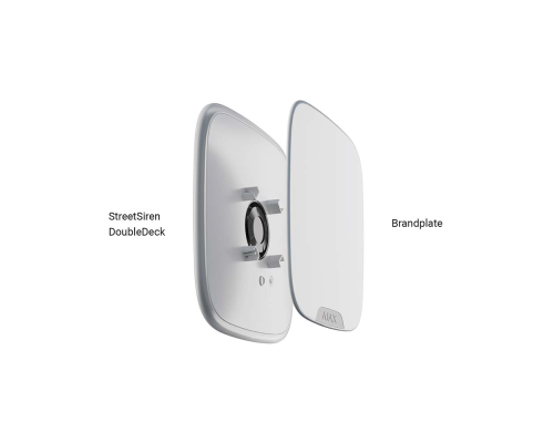 Лицьова панель Ajax Brandplate white для брендування вуличної сирени StreetSiren DoubleDeck (10 шт.)