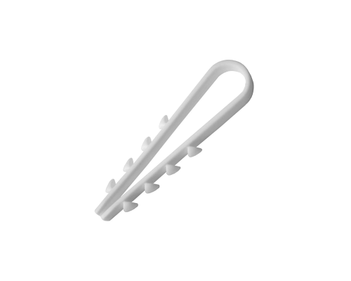 Затискач ялинка 8 mm для кругл. каб (100 шт) НЕЙЛОН, білі