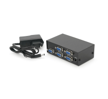 Активний спліттер VGA сигналу KV-FJ1504A (VGA2004) 150MHz 4 Port, DC5V / 2A, Black