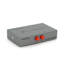 VGA спліттер Veggieg V-F201 – перемикач моніторів на 2 входи, Silver
