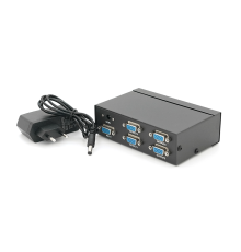 Активний спліттер VGA сигналу KV-FJ2504S 150MHz 4 Port, DC5V/2A