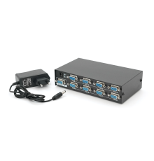 Активний спліттер VGA сигналу KV-FJ2508S 150MHz 8 Port, DC5V / 2A