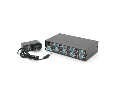 Активний спліттер VGA сигналу KV-FJ2508S 150MHz 8 Port, DC5V / 2A Активний спліттер VGA сигналу KV-FJ2508S 150MHz 8 Port, DC5V / 2A