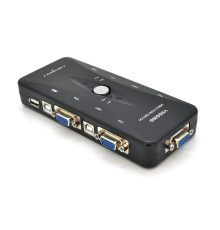 4-портовий KVM свіч, VEGGIEG K401, перемикач USB, Grey, Blister-Box