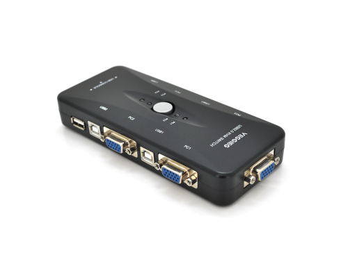 4-портовий KVM свіч, VEGGIEG K401, перемикач USB, Grey, Blister-Box 4-портовий KVM свіч, VEGGIEG K401, перемикач USB, Grey, Blister-Box