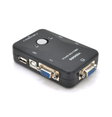 2-портовий KVM свіч, VEGGIEG K201, перемикач USB, Grey, Blister-Box