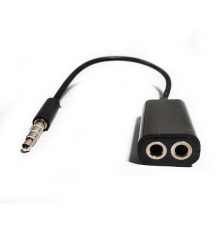 Спліттер Jack 3.5 (тато) => 2 * Jack 3.5 (мама) Stereo Black, Пакет, Q200
