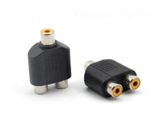 Сплітер RCA (мама)/2 RCA (мама), Black, пластик Сплітер RCA (мама)/2 RCA (мама), Black, пластик