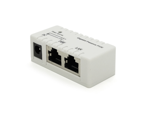 POE інжектор IEEE 802.3af PoE з портом Ethernet 10/100/1000 Мбіт / с, White POE інжектор IEEE 802.3af PoE з портом Ethernet 10/100/1000 Мбіт / с, White