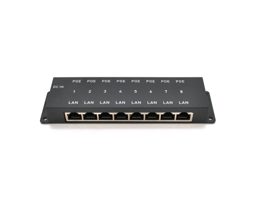 8-портовий POE-інжектор живлення, з 8xRJ45 портами Ethernet 10/100Мбіт / с, IEEE802.3af / at, 12-57V, PIN45 + / 78- 8-портовий POE-інжектор живлення, з 8xRJ45 портами Ethernet 10/100Мбіт / с, IEEE802.3af / at, 12-57V, PIN45 + / 78-