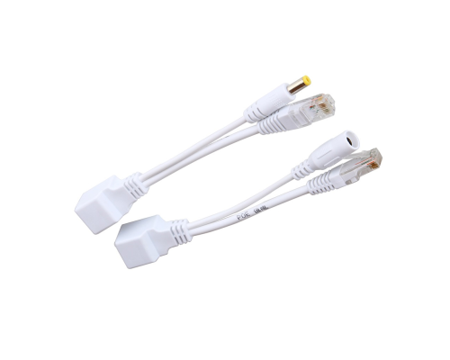 POE інжектор пасивний (пара) 802.3at (30Вт) з портами Ethernet 10/100Mbps, white, OEM Q50