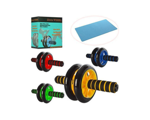 Гімнастичне спортивне фітнес-колесо Double wheel Abs health abdomen round ⁇ Тренажер-ролик для м'язів Гімнастичне спортивне фітнес-колесо Double wheel Abs health abdomen round ⁇ Тренажер-ролик для м'язів