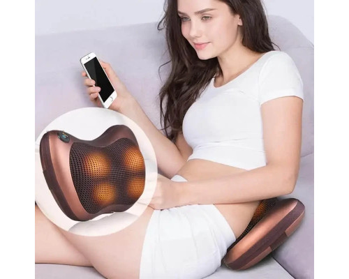 Роликова масажна подушка для спини та шиї Massage pillow | масажна подушка | масажер із підігрівом Роликова масажна подушка для спини та шиї Massage pillow | масажна подушка | масажер із підігрівом
