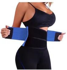 Пояс для схуднення на липучці Hot Shapers Belt Power стягувальний Чорно-синій