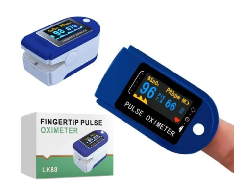 Пульсоксиметр Fingertip LK88 Pulse Oximeter Біло-синій
