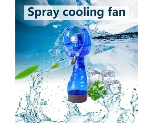 Вентилятор ручной Water Spray Fan с увлажнителем | Портативный ручной мини-вентилятор BLUE