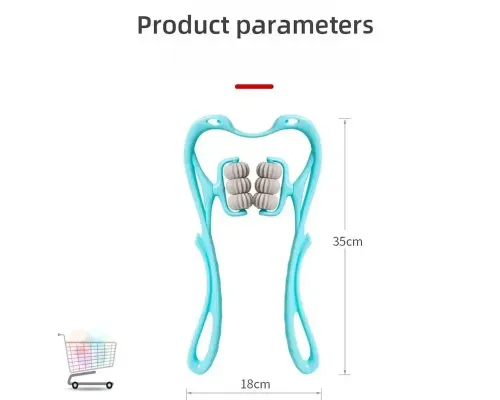 Ручной мультироликовый массажер для шеи и тела Neck Stretcher с вращающимися 360° рельефными роликами