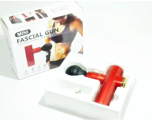 Портативний ручний масажер пістолет для тіла Fascial Gun Mini Red Портативний ручний масажер пістолет для тіла Fascial Gun Mini Red