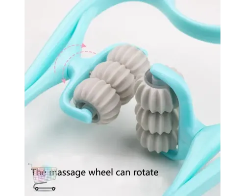 Ручной мультироликовый массажер для шеи и тела Neck Stretcher с вращающимися 360° рельефными роликами