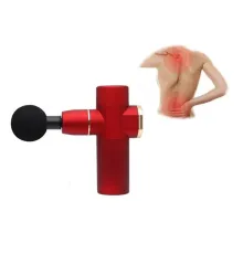 Портативний ручний масажер пістолет для тіла Fascial Gun Mini Red