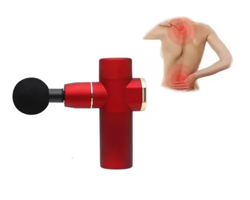 Портативний ручний масажер пістолет для тіла Fascial Gun Mini Red Портативний ручний масажер пістолет для тіла Fascial Gun Mini Red