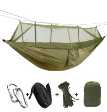 Гамак подвійний із москітною сіткою Hammock With Net Army для відпочинку до 200 кг