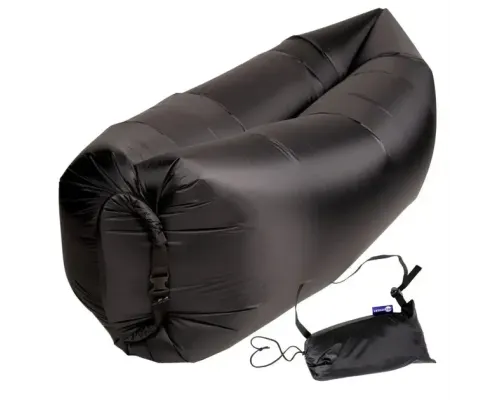 Ламзак Пляжний диван-мішок Чорний Надувний матрац (160х70 см) AIR SOFA CLOUD