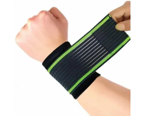 Бандаж еластичний для зап'ястя RIAS Wrists Support Black-Green