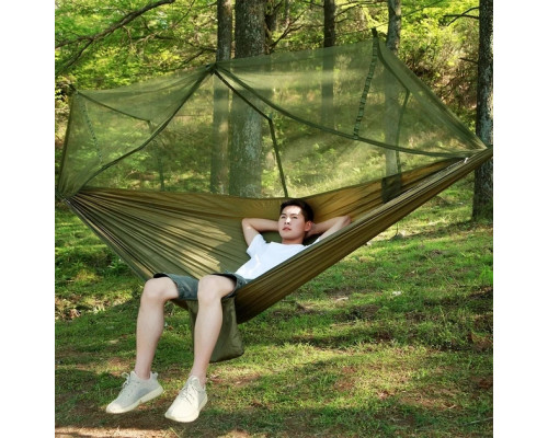 Гамак подвійний із москітною сіткою Hammock With Net Army для відпочинку до 200 кг Гамак подвійний із москітною сіткою Hammock With Net Army для відпочинку до 200 кг