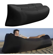 Ламзак Пляжный диван-мешок Черный Надувной матрас (160х70 см) AIR SOFA CLOUD