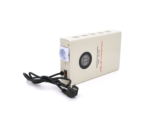 Стабилизатор напряжения настенный релейный POWERMASTER SW-1000, 1000W, LED, 6 ступеней, 120-275V, 220 ± 7%, 2 Shuko, Металл, White Стабилизатор напряжения настенный релейный POWERMASTER SW-1000, 1000W, LED, 6 ступеней, 120-275V, 220 ± 7%, 2 Shuko, Металл, White