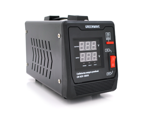 Стабілізатор напруги релейный Green Wave Mauser 1000VA (700Вт), 1xShuko, DC140-260V, AC220±8%, BOX, Q4 Стабілізатор напруги релейный Green Wave Mauser 1000VA (700Вт), 1xShuko, DC140-260V, AC220±8%, BOX, Q4