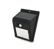 Вуличний ліхтар з сонячною панеллю 20 SMD LED, датчик руху, датчик освітленості, кріплення на стіну, Black, BOX