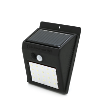 Вуличний ліхтар з сонячною панеллю 20 SMD LED, датчик руху, датчик освітленості, кріплення на стіну, Black, BOX