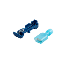 Клеми T-образні обжимні швидкого монтажу, T2+MDFN2-250, 105°C, 15A/600V, Blue