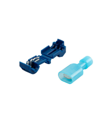 Клеми T-образні обжимні швидкого монтажу, T2+MDFN2-250, 105°C, 15A/600V, Blue