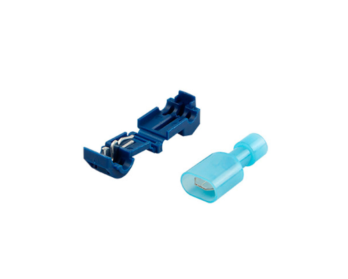 Клеми T-образні обжимні швидкого монтажу, T2+MDFN2-250, 105°C, 15A/600V, Blue