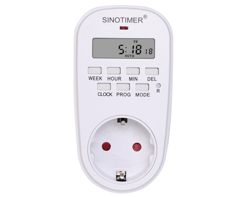 Розетка c цифровим тижневим таймером Sinotimer TM518, 16A, 3000W, 230V