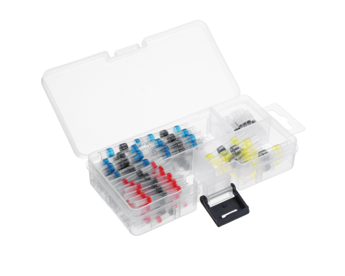 Набор термоусадочних гільз з припоєм Q100 Red 0.5-1.50mm² (35) Blue 1.50-2.50mm² (30)Yellow 4.00-6.00mm² White(25)0.25-0.35mm² (10)