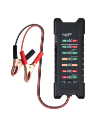 Тестер для акумуляторних батарей BM-410 + крокоділли, 12V, LED
