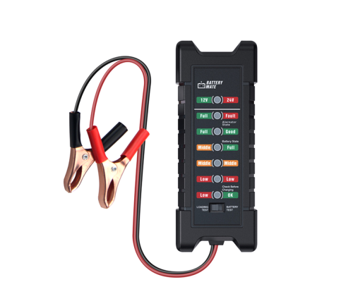 Тестер для акумуляторних батарей BM-410 + крокоділли, 12V, LED