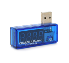 USB тестер Charger Doctor напруги (3-7.5V) і струму (0-2.5A) Blue, загнутий