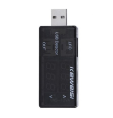 USB тестер Keweisi KWS-10VA напруги (3-8V) і струму (0-3A), Black