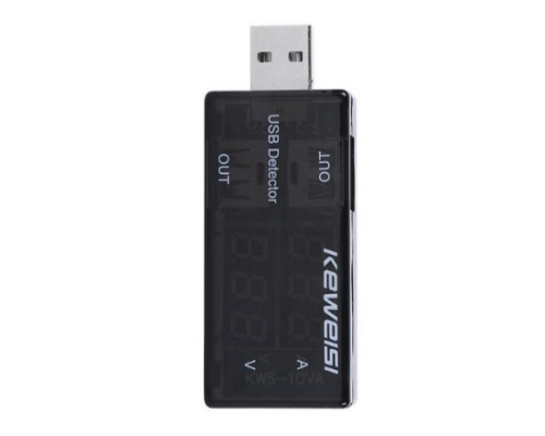 USB тестер Keweisi KWS-10VA напруги (3-8V) і струму (0-3A), Black