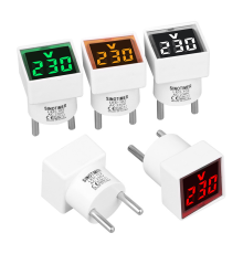 Цифровий вольтметр LED-102, діапазон вимірів 50-380V, White, 30х30х52мм