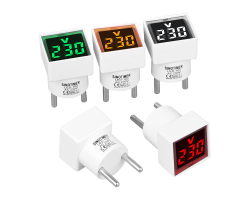 Цифровий вольтметр LED-102, діапазон вимірів 50-380V, White, 30х30х52мм